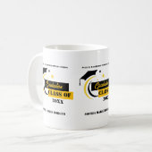 Mug Diplômé Jaune Noir Blanc Classique (Devant gauche)