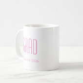 Mug Diplômé Jolie Typographie Rose Promotion 2026 (Devant gauche)