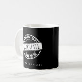 Mug Diplômé noir moderne personnalisé (Devant gauche)