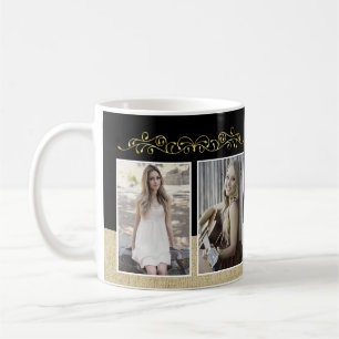 Mug Diplômé Noir Rustique 2 Photo Remise des diplômes