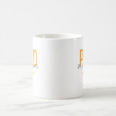 Mug Diplômé Orange Noir Date Nom Diplôme PhD (Centre)