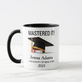 Mug Diplômé Personnalisé Maîtrisé Graduation (Gauche)