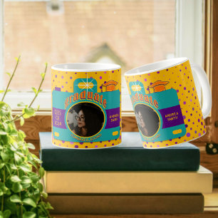 Mug Diplômé Personnalisé Photo Colorée Art Vintage rét