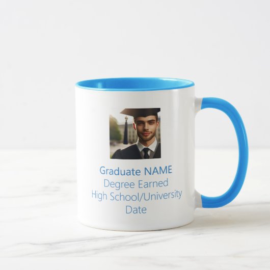 Mug Diplômé personnalisé Photo Graduate Graduate Léger (Droite)