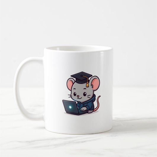 Mug Diplômé Programmeur Kawaii Souris Drôle (Gauche)