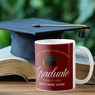 Mug Diplômé Rouge 2023 Cadeau de Remise des Diplômes P
