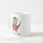 Mug Diplômé Singe Personnalisé (Devant gauche)