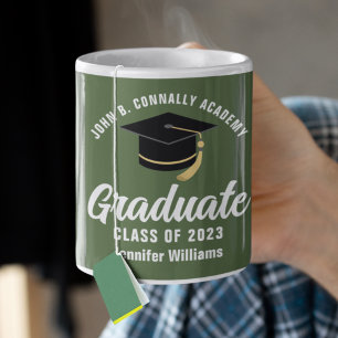 Mug Diplômé Vert Armée Personnalisé Diplômé
