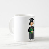 Mug Diplômée en Couvre-Chef et Toge Noirs (Devant gauche)