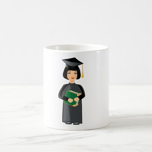 Mug Diplômée en Couvre-Chef et Toge Noirs