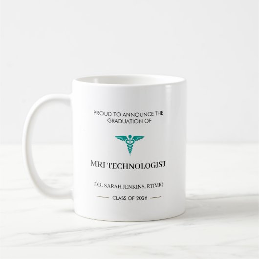 Mug Diplômés 2026 Technologue en IRM RT(MR) Graduation (Gauche)