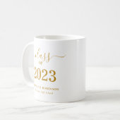 Mug Diplômés de 2023 écriture dorée moderne Cérémonie (Devant gauche)