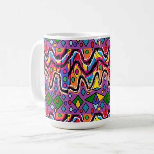 Mug Dippy Hippy style de peinture rétro (Devant gauche)