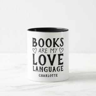 Mug Dire de l'amant de livre drôle personnalisé noir e