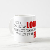 Mug Dire drôle de gestion des projets fini (Devant gauche)