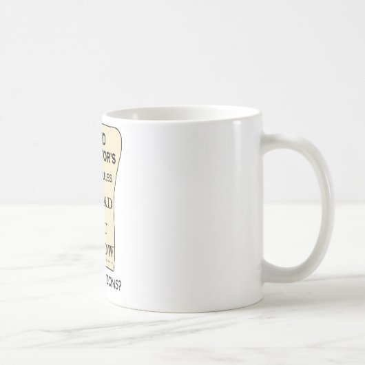 Mug Directeur De Bande Liste Des Règles (Droite)