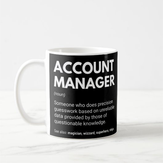 Mug Directeur de compte Définition de travail drôle (Gauche)