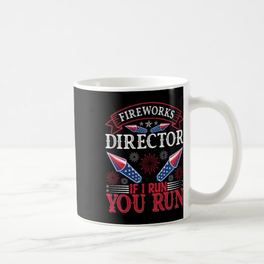 Mug Directeur de Fireworks Drapeau américain 4 juillet (Droite)