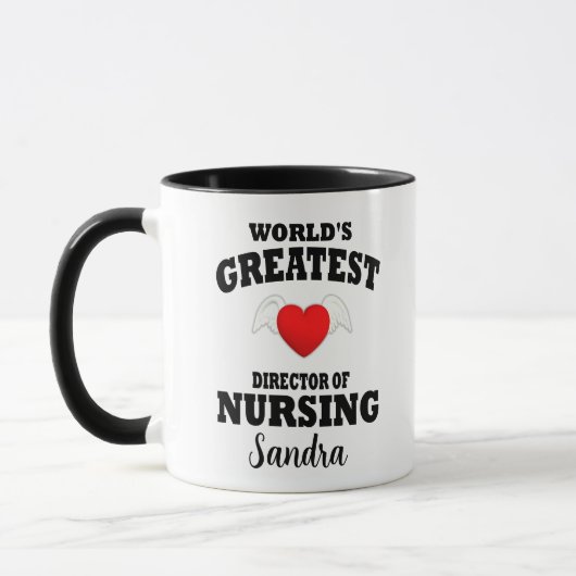 Mug Directeur des soins infirmiers Angel Wing Red Hear (Gauche)