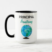 Mug Directeur personnalisé par globe d'aquarelle (Gauche)