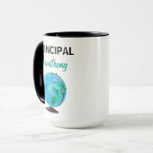 Mug Directeur personnalisé par globe d'aquarelle (Devant gauche)