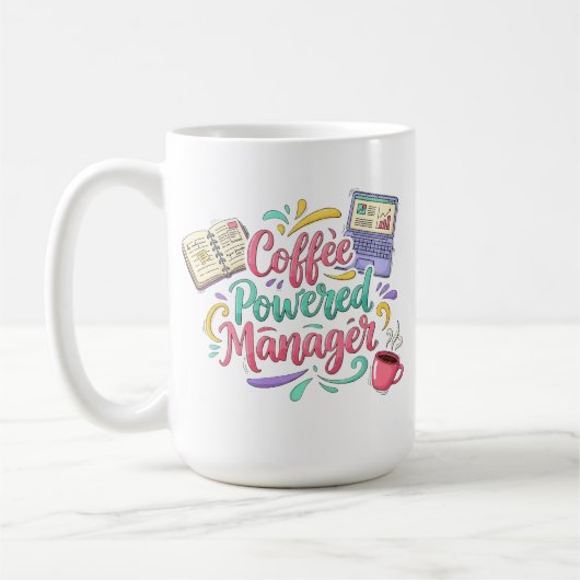Mug Directeur propulsé par le café Bureau professionne (Gauche)