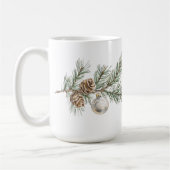 Mug Direction des cônes de pin de Noël et de l'ornemen (Gauche)