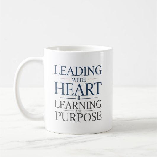 Mug Diriger avec cœur, apprentissage et objectif (Gauche)