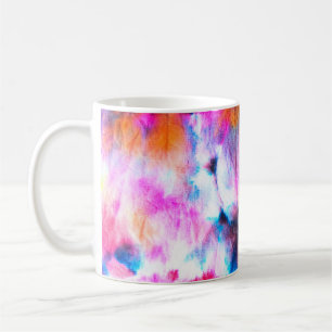 Mug Dirty art. Bright red, lilac, pink, yellow colors.