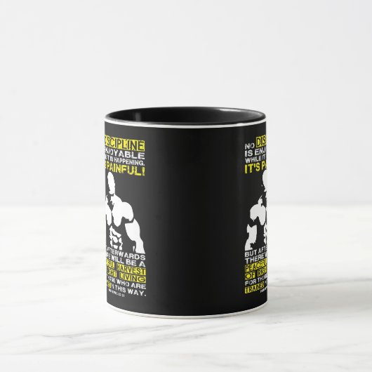 Mug DISCIPLINE - Exercice de musculation Motivation (Centre)
