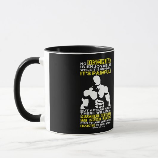 Mug DISCIPLINE - Exercice de musculation Motivation (Gauche)