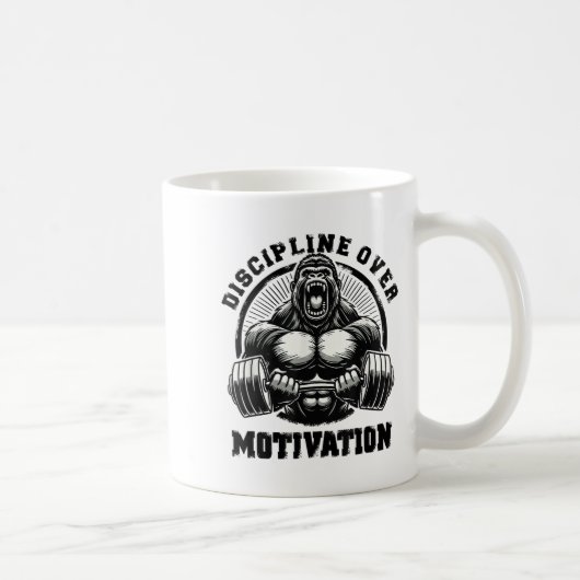 Mug Discipline Over Motivation Weightlift Gym Quotes G (Droite)