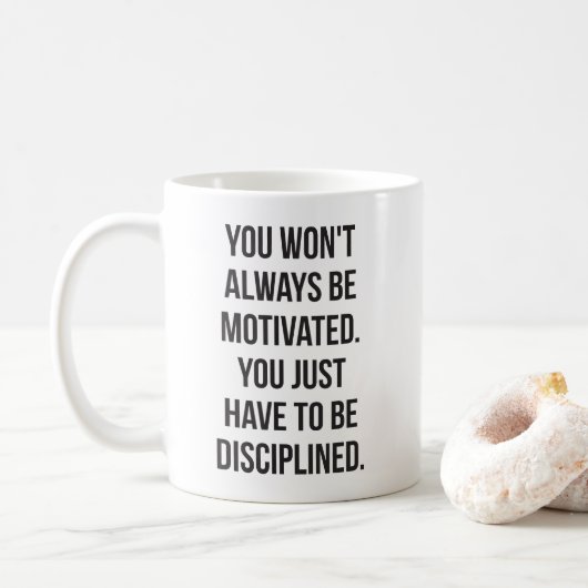 Mug Discipline vs Motivation - Entraînement inspirant (Avec donut)