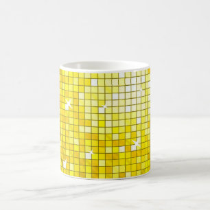 Mug Disco Carreaux Musique jaune