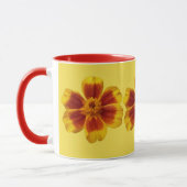 Mug Disco Marigold Orange et Rouge Fleur d'été (Gauche)