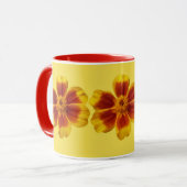Mug Disco Marigold Orange et Rouge Fleur d'été (Devant gauche)