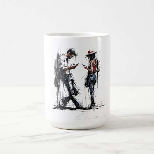 Mug Disconnected Parallel Screens Silent Conversation  (Centre)