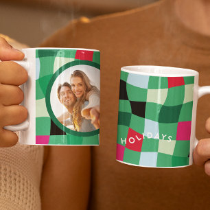 Mug Discothèque colorée moderne Tartan Plaid Christmas