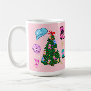 Mug Discothèque rose moderne Cowgirl Rodéo Arbre de No