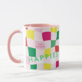 Mug Discothèque rose moderne Tartan Plaid Christmas (Gauche)