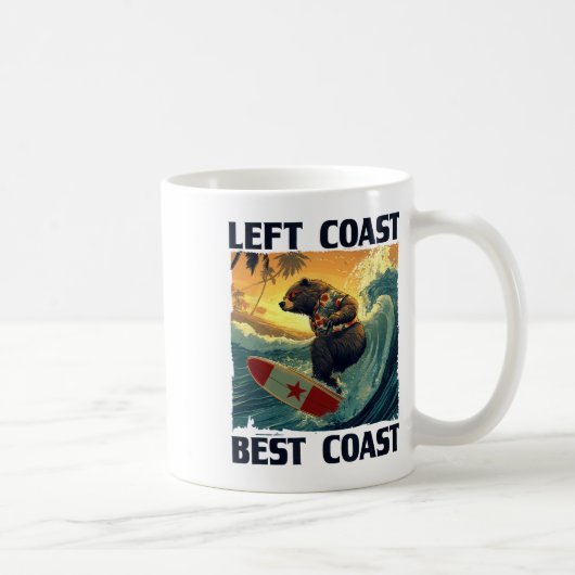 Mug Discours Left Coast, Best Coast avec surf cool Be (Droite)