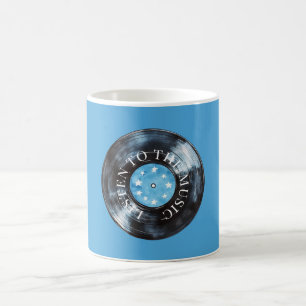 Mug Disque de musique Aqua Blue Black