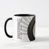 Mug Disque vinyle drôle du Roi Retro de karaoke (Gauche)