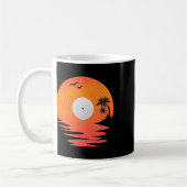 Mug Disque Vinyle Rétro Mer Plage Design Platines (Gauche)