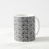 Mug Disques Cercle Blanc Noir Motif Op Art (Devant droit)