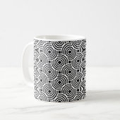 Mug Disques Cercle Blanc Noir Motif Op Art (Devant gauche)
