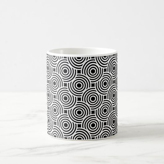 Mug Disques Cercle Blanc Noir Motif Op Art (Centre)