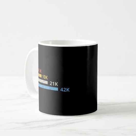 Mug Distances de course II - 5K 10K 21K 42K Marathoner (Devant gauche)