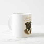 Mug Distingué Depuis Sa Naissance – Pug Noir (Devant gauche)