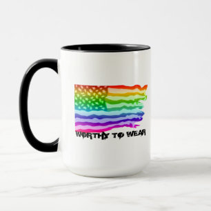 Mug Distressed US Drapeau Arc-en-ciel - À Porter